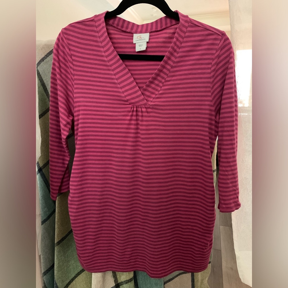 Oh Baby Striped Maternity Top, L